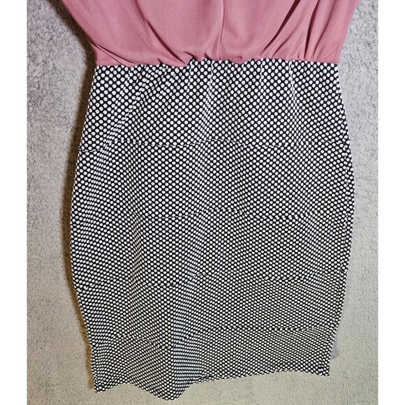 Enfocus Studio Pink & Black Polka Dot Sheath Dress Size 8 - Picture 5 of 13
